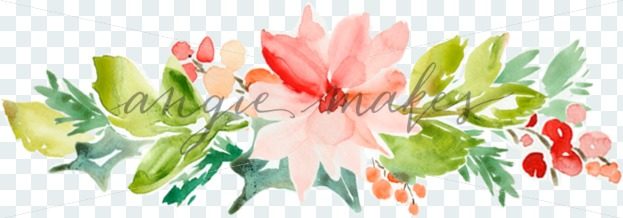 623x218 Watercolor Christmas Bouquet. Winter Foliage