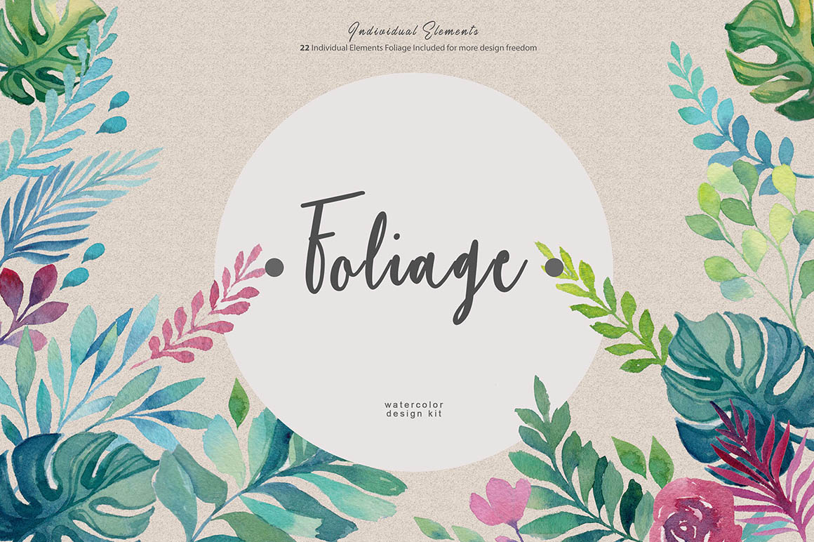 1160x772 Free Foliage Watercolor Kit