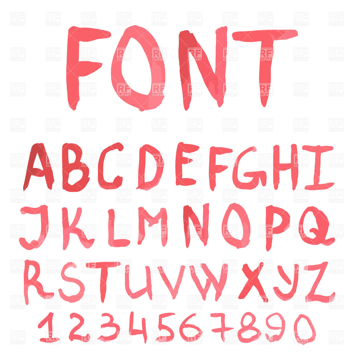 1200x1200 Red Watercolor Font