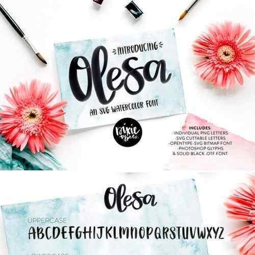 500x500 Download Olesa Watercolor Opentype Svg Font 2515505 For Free