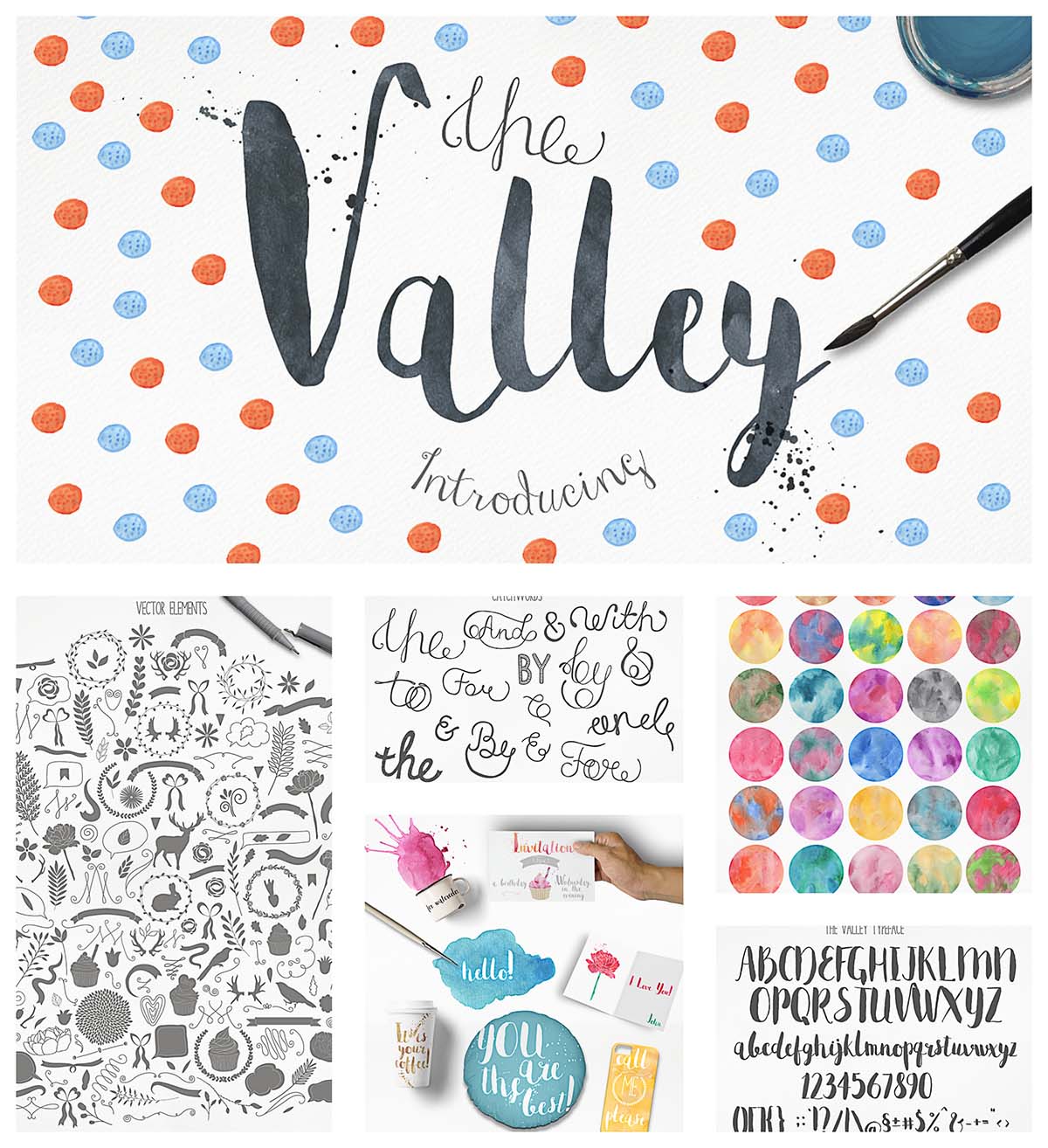 1200x1314 Valley Watercolor Textures And Font Free Download