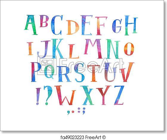 560x470 Free Art Print Of Colorful Watercolor Aquarelle Font Type