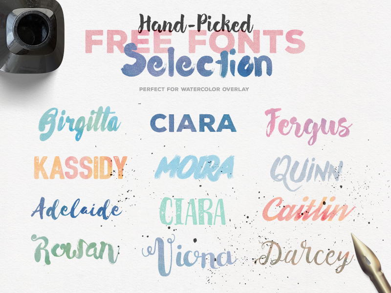 800x600 Perfect Free Fonts For Watercolor Design By Creativeveila