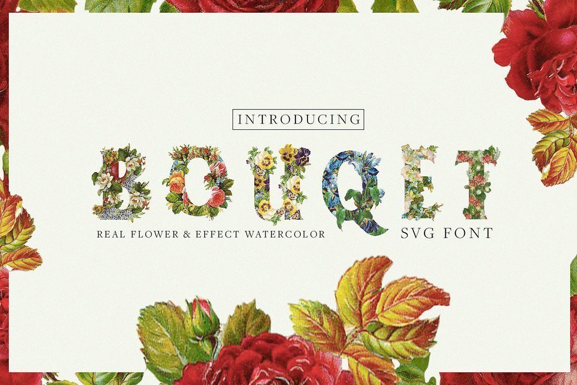 1184x792 Bouquet Flower Watercolor Svg Font
