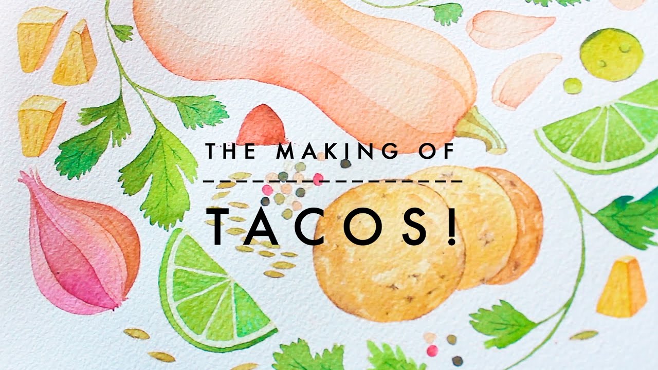 1280x720 How To Watercolor X Tacos! Food Illustration
