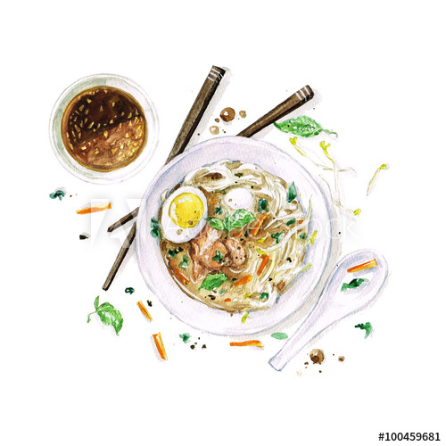 500x500 Watercolor Food Painting