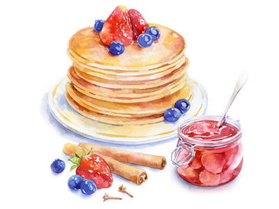 400x300 Watercolor Food For Afisha Eda.ru By Natalia Tyulkina