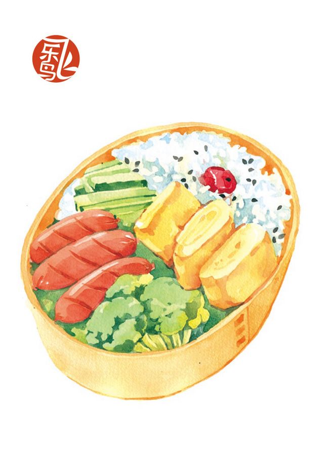 658x898 Bento ~ Food Watercolor Painting Watercolor