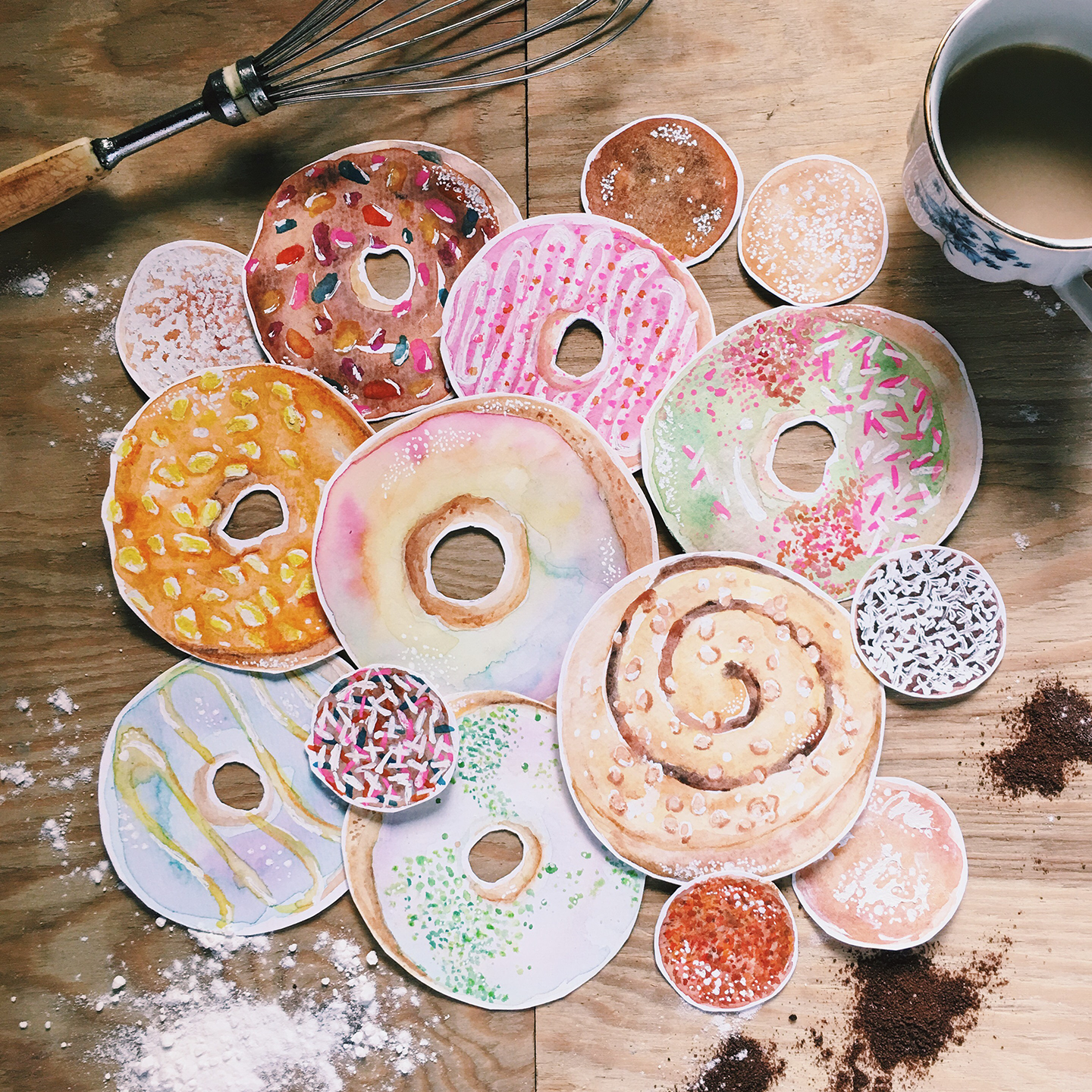 1440x1440 Sweets Amp Treats Watercolor Food Illustrations Munii Creates