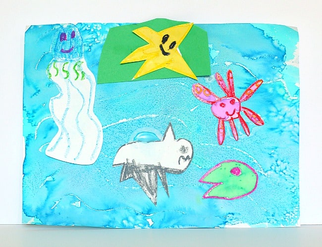 650x499 Cool Ocean Art Project For Kids Using Salt And Watercolor Paint