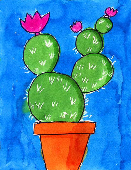 539x700 Watercolor Cactus Painting Art Projects For Kids