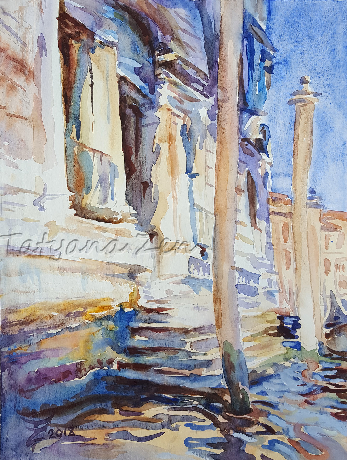 1449x1920 Doorway Of Venetian Palace Watercolor For Sale Original Painting