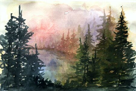 450x302 Watercolor Forest