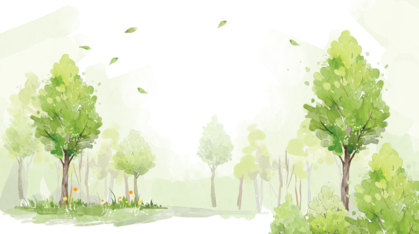 600x336 Watercolor Forest Psd Free Download
