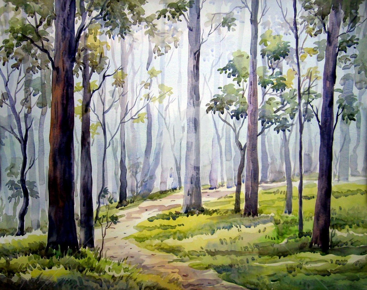1200x948 Forest Watercolor Painting (Samiran Sarkar)