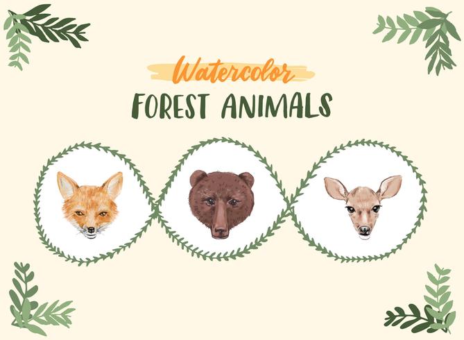 669x490 Watercolor Forest Animals