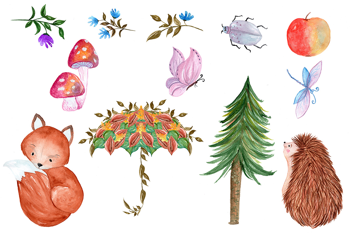 1162x775 Watercolor Forest Animals Clip Art By Vivastarkids