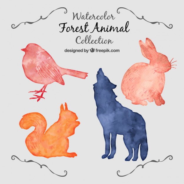 626x626 Cute Watercolor Forest Animals Vector Free Download