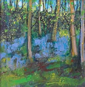 293x300 Forest Landscape With Bluebells In Spring Watercolour Colin Slater