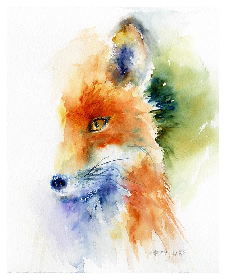 728x900 Foxy Impression Painting By Christy Lemp
