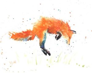 300x240 Watercolor Fox Print, Watercolor Painting, Modern, Minimalist