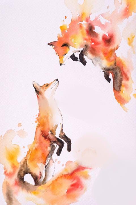 480x719 Watercolor Fox Tattoo Idea Tattoos Foxes