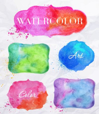 398x457 Creative Watercolor Labels Vector Material 02 Free Download