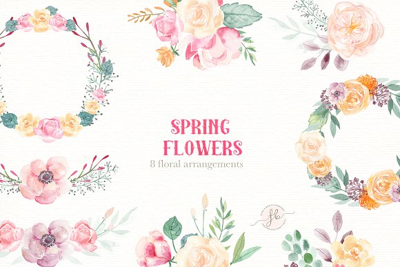 580x387 Spring Flowers Watercolor Free Download