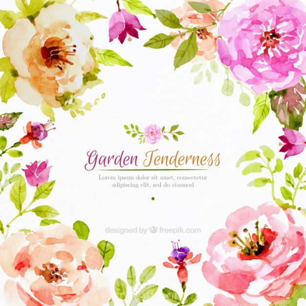 626x626 Ai] Realistic Watercolor Flowers Background Vector Free Download