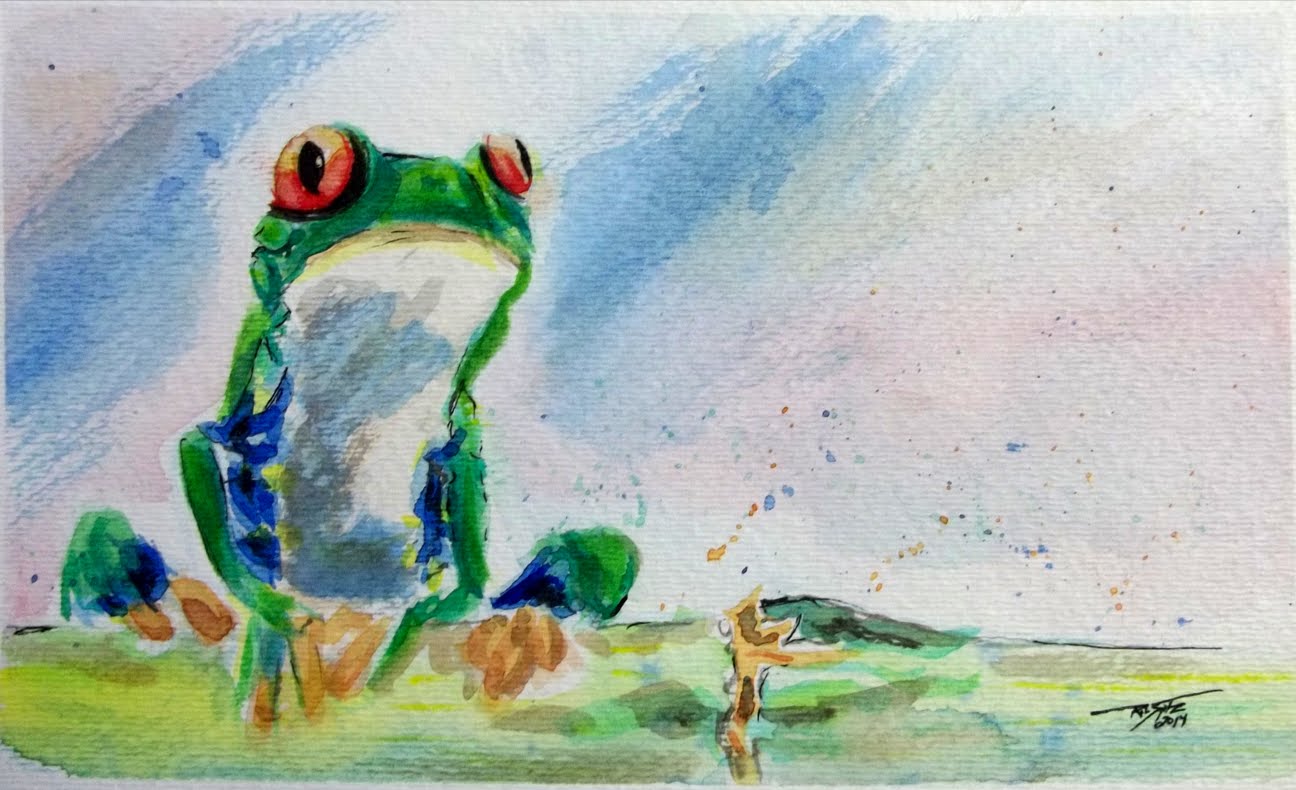 1296x790 Frog Watercolor Speed Painting Time Lapse