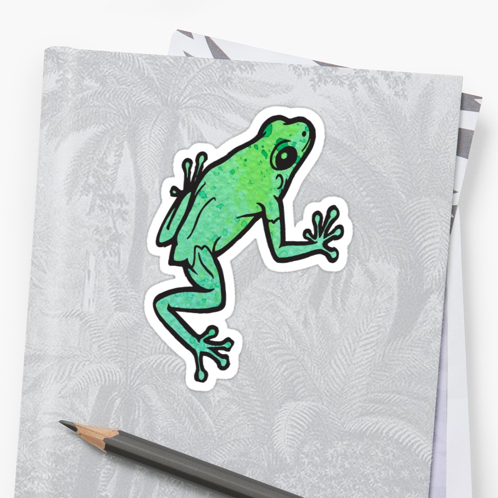 1000x1000 Watercolor Frog Stickers By Lthurman08 Redbubble