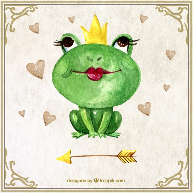 626x626 Watercolor Frog Cute Character Vector Free Download