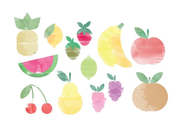 700x490 Vector Watercolor Fruit Elements