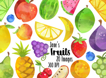 350x258 Watercolor Fruits Clipart By Digitalartsi Teachers Pay Teachers