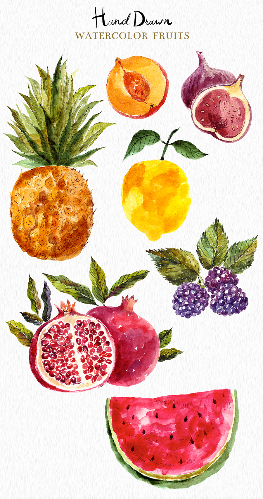 900x1709 Watercolor Vegetables Amp Fruits