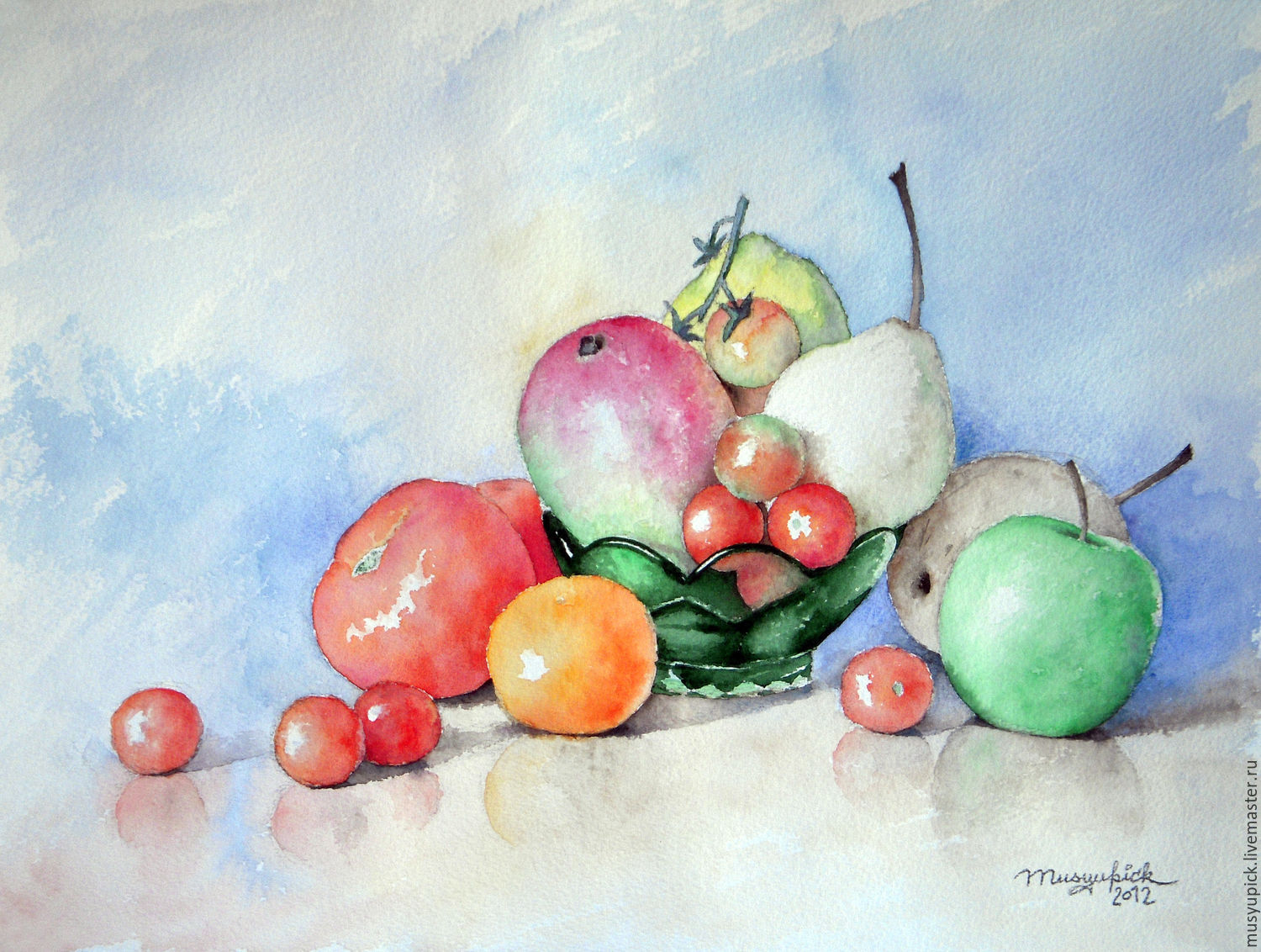 1500x1132 Watercolour Vitamin Still Life Shop Online On Livemaster With