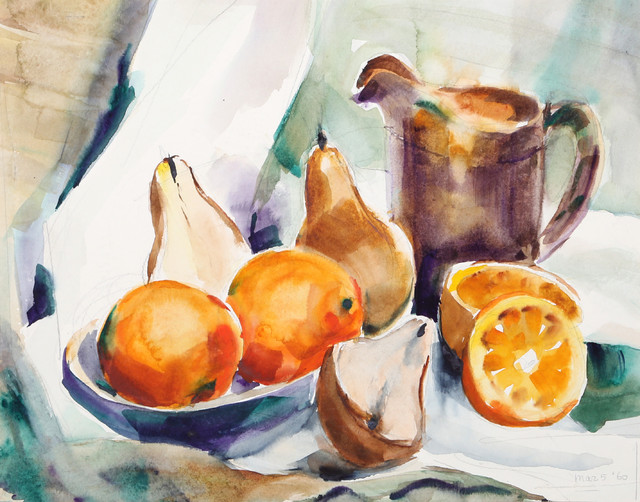 640x502 Eve Nethercott, Still Life With Fruit, P3.17, Watercolor Painting