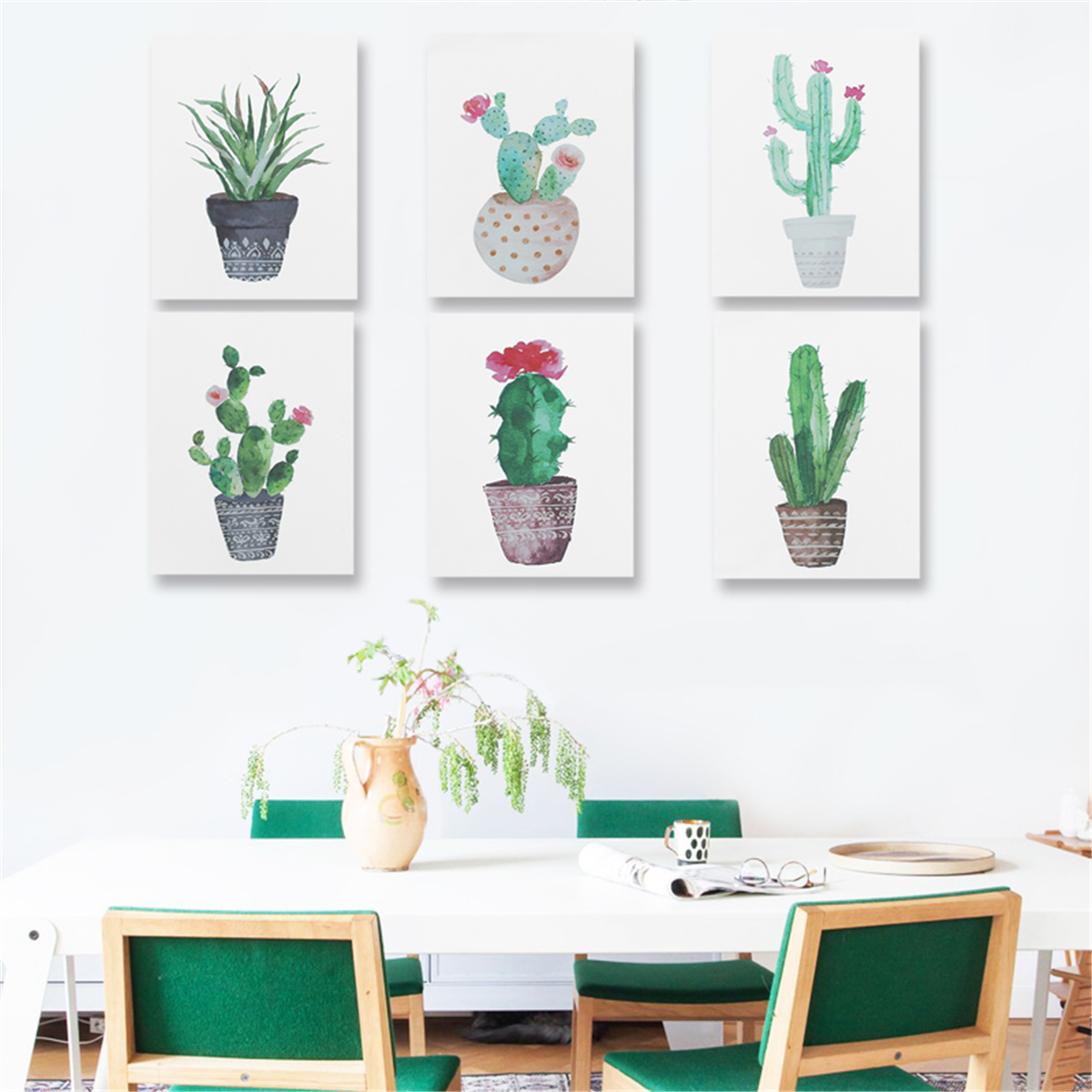 1200x1200 Unframed Watercolor Cactus Painting Print Picture Modern Home Wall