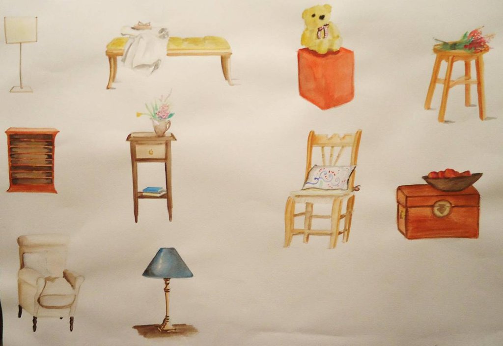 1024x704 Watercolor Furniture By Menakaren
