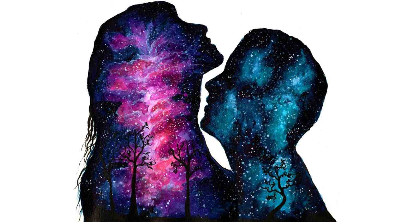 1517x853 Galaxy Watercolor Paintings Tumblr Galaxy Love Double Exposure