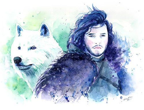 500x381 Game Of Thrones Jon Snow And Ghost