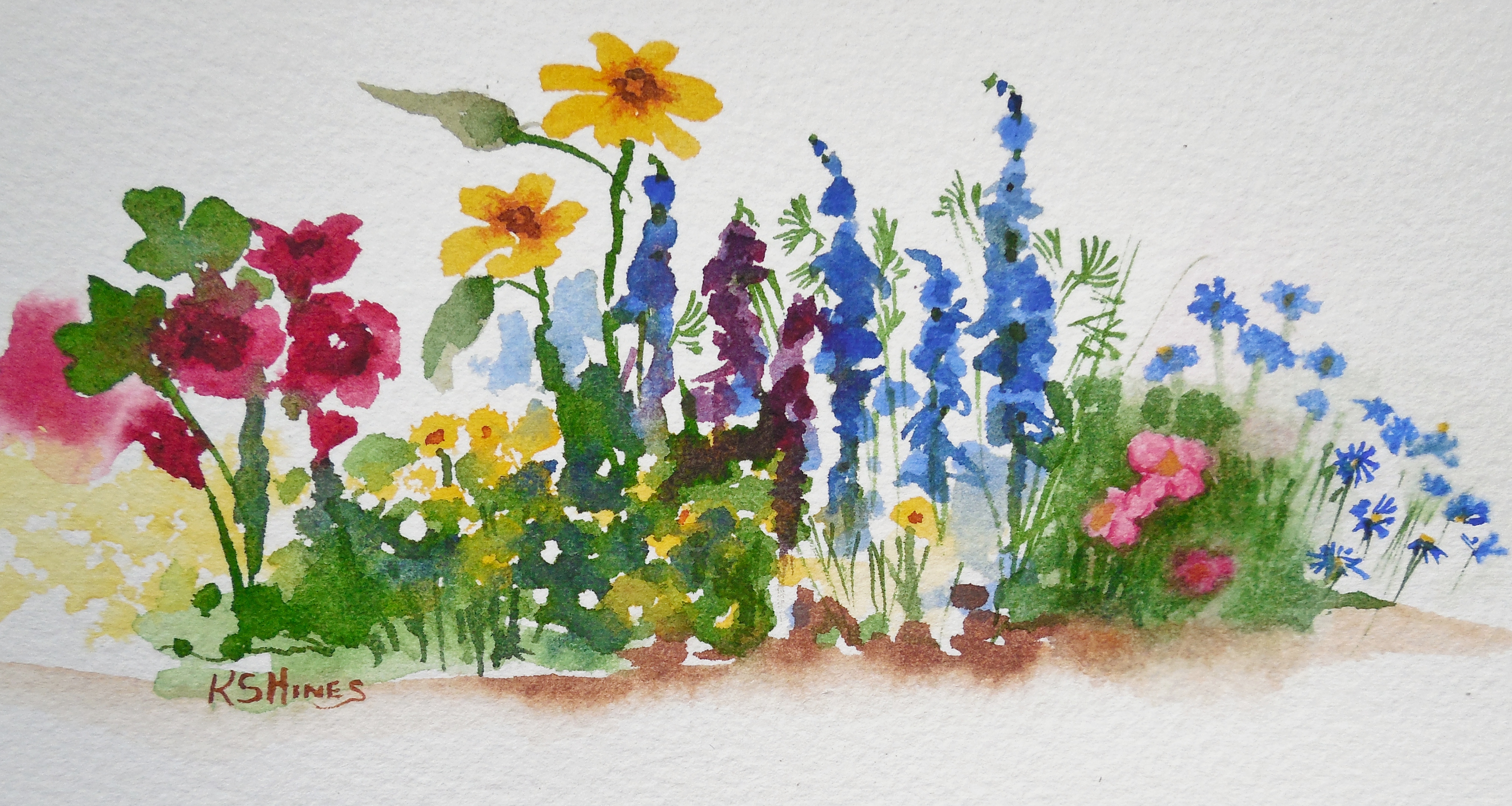 4023x2145 Watercolor Garden Nature Haven Studio