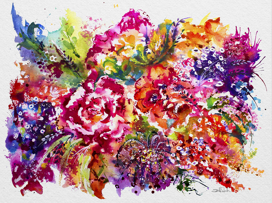 900x671 Watercolor Garden Iii Painting By Isabel Salvador