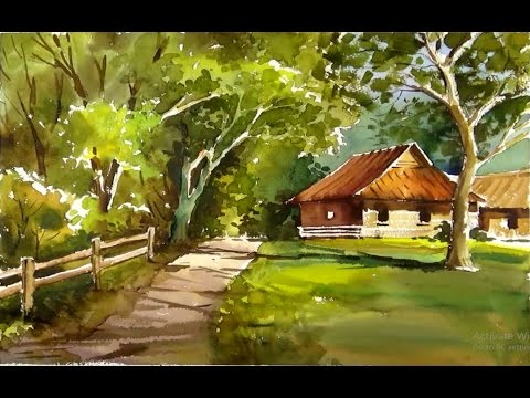 480x360 Watercolor Painting Sunlight On The Garden