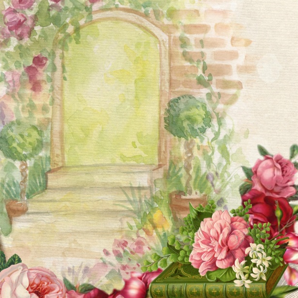 615x615 Background Watercolor Garden Flower Free Stock Photo