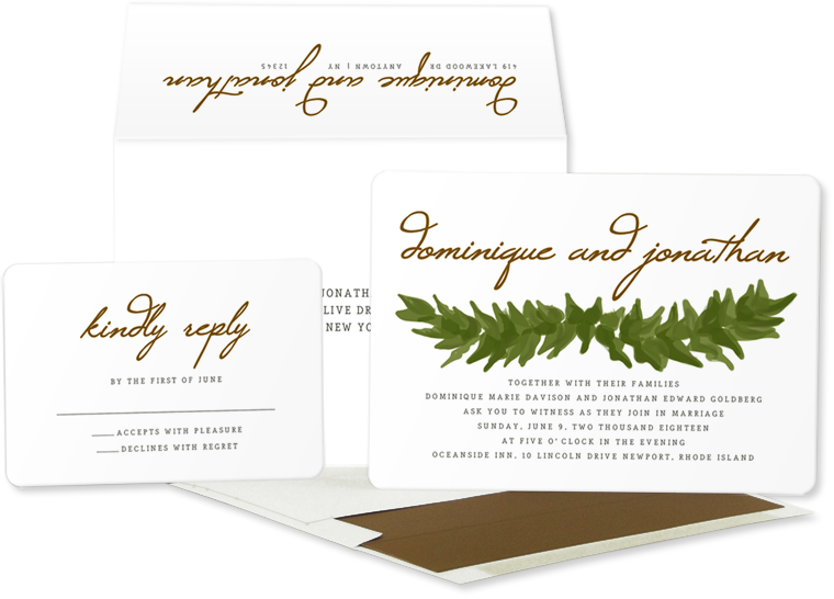 760x546 Watercolor Garland Wedding Invitation