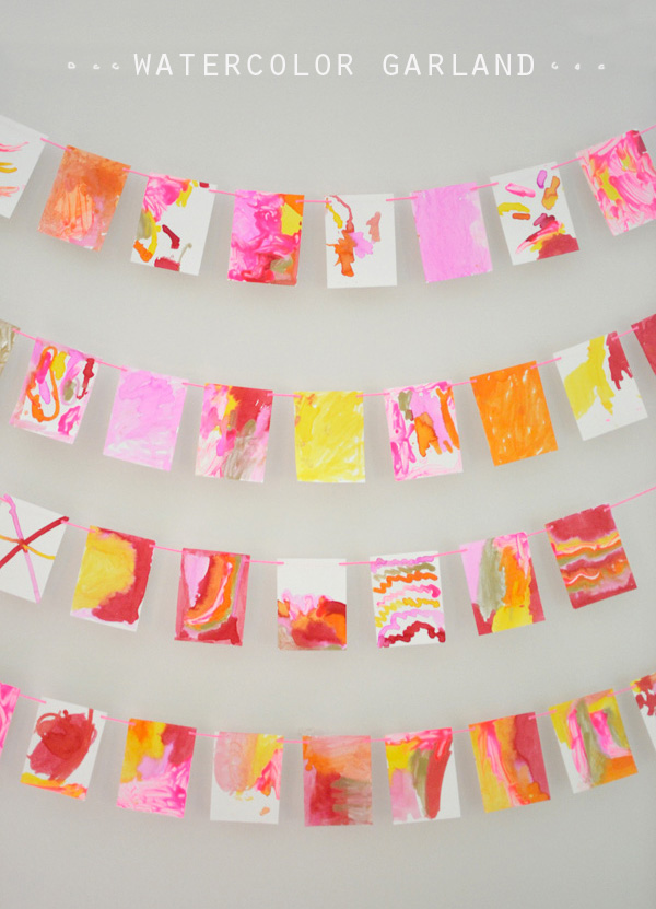 600x831 Watercolor Garland {Paint With Q Tips}