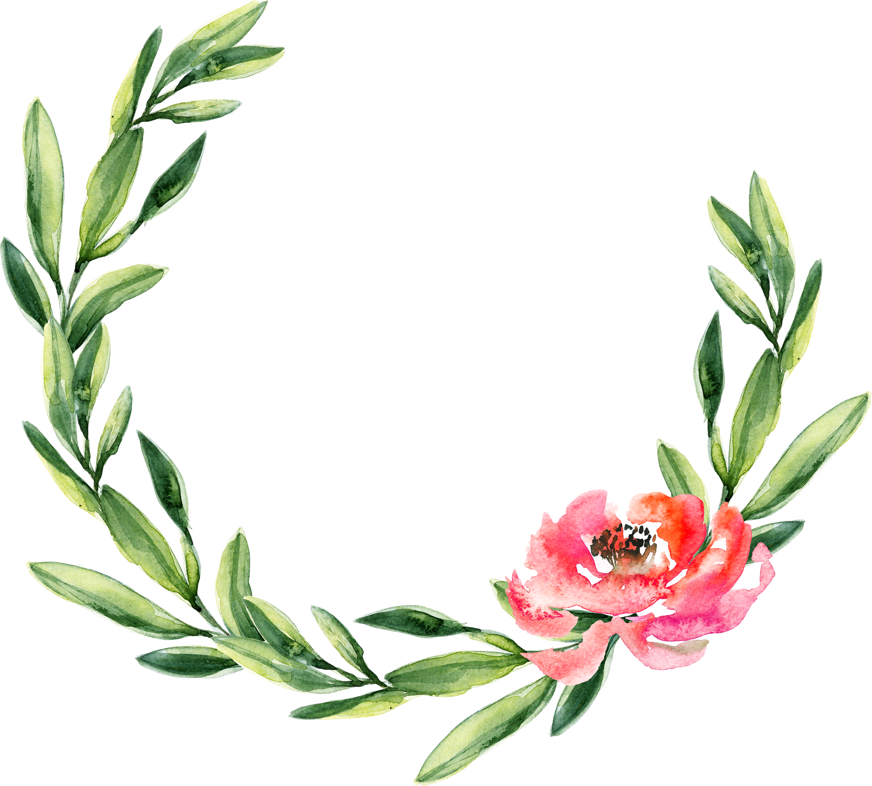 3012x2714 Wreath Watercolor Painting Wedding Garland Christmas