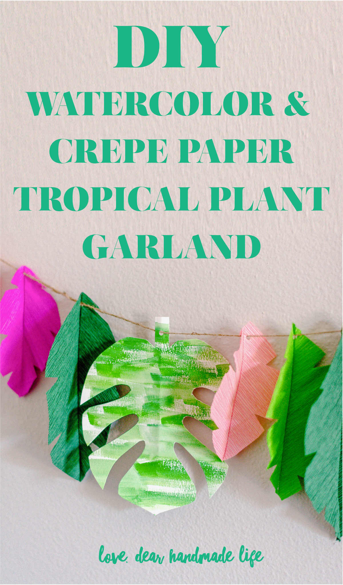 1200x2044 Diy Tropical Watercolor And Crepe Paper Garland