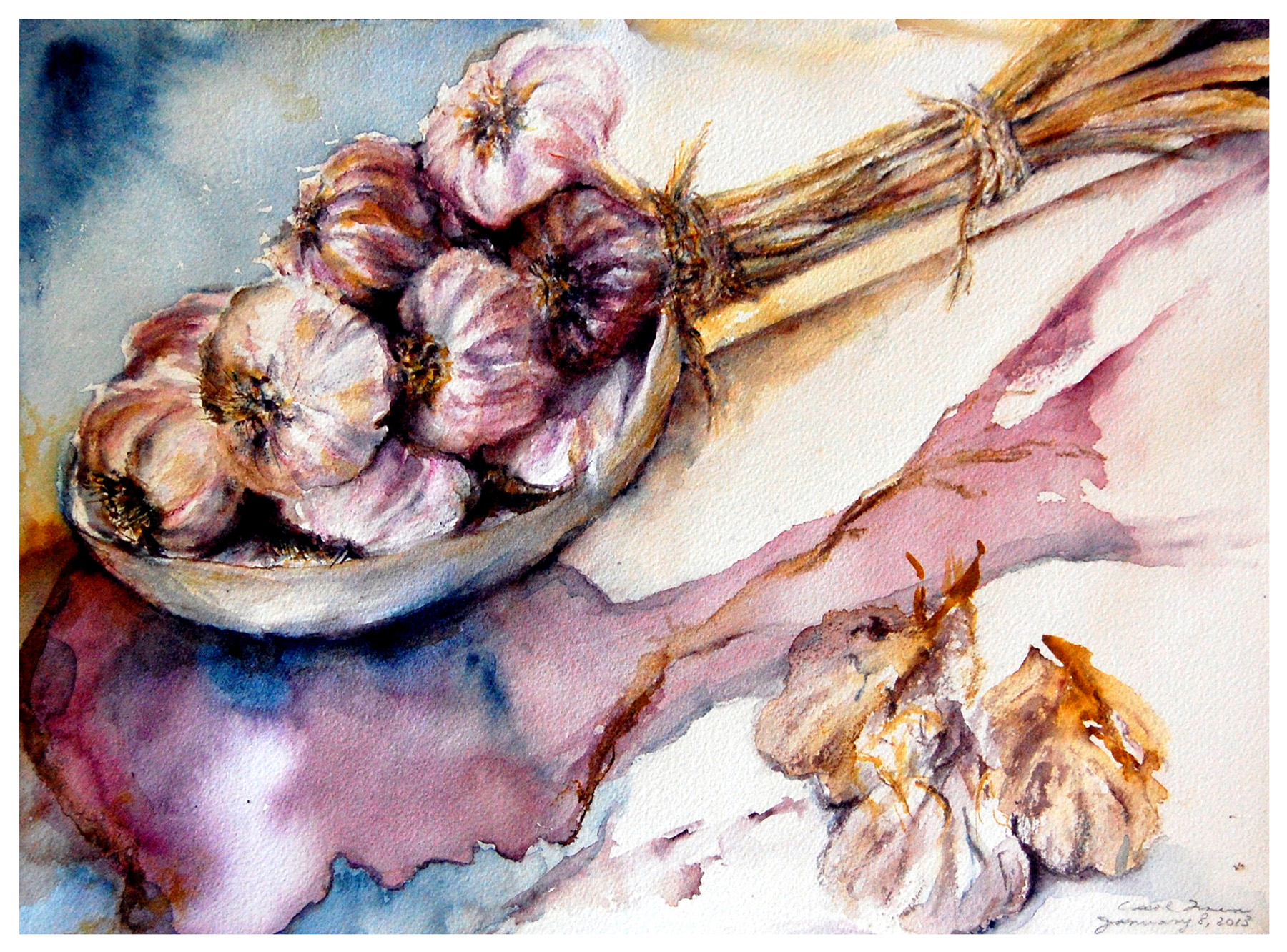 1800x1332 Vermont Garlic Watercolor On Paper Carol Troen